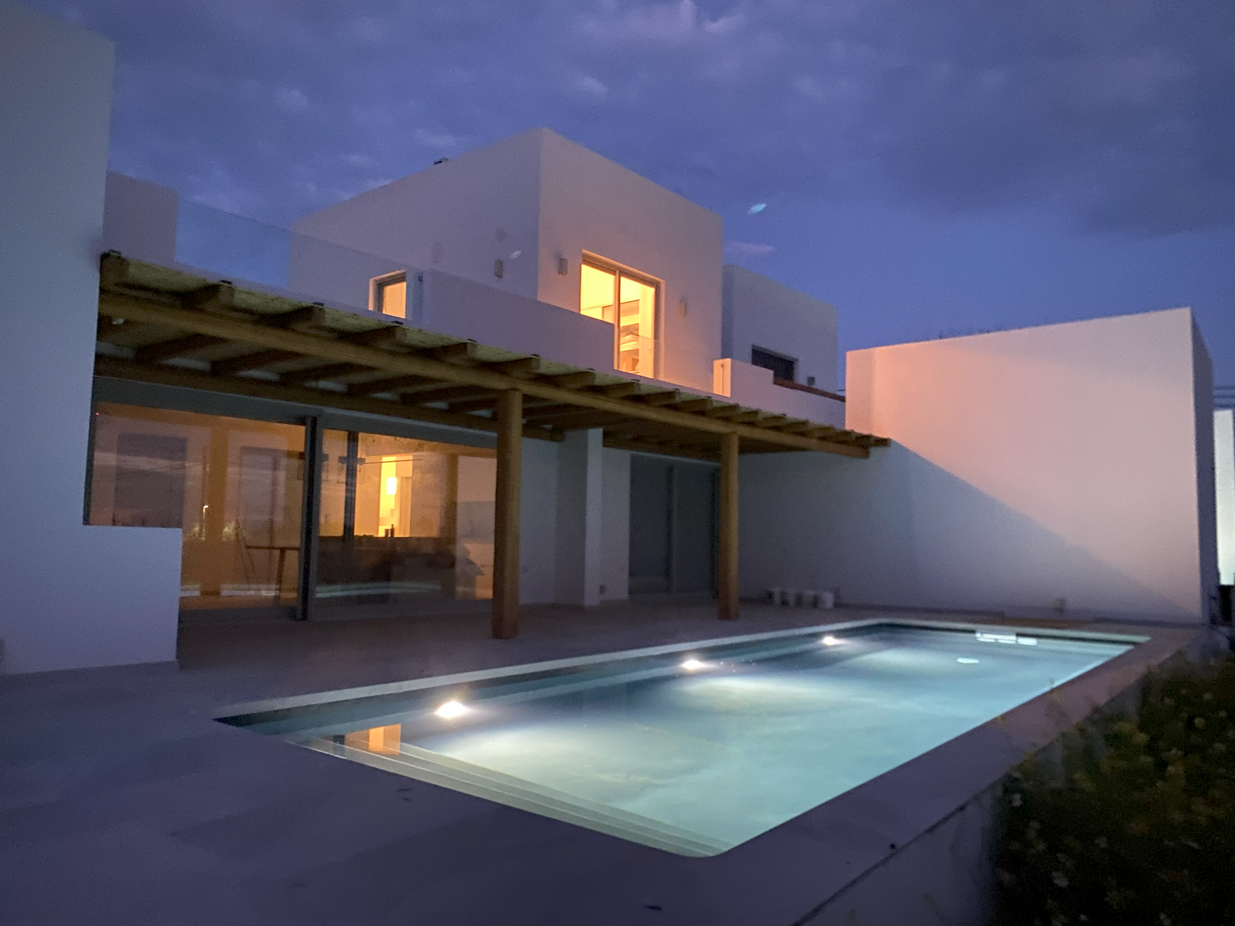 Villa at dusk